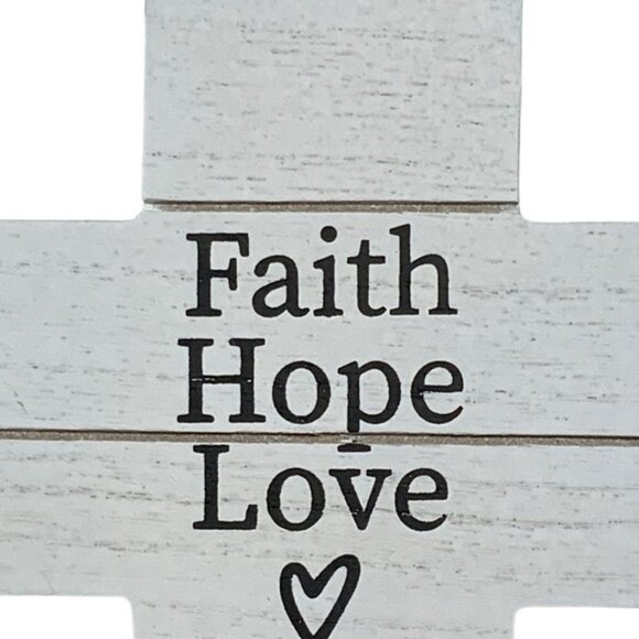 Cross Wall Decor Hanging or Freestanding Religious Home Decor Gift White Black - Picture 5 of 16